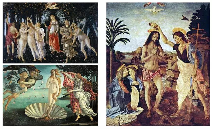 波提切利的《春》、《维纳斯的诞生》《基督受洗》